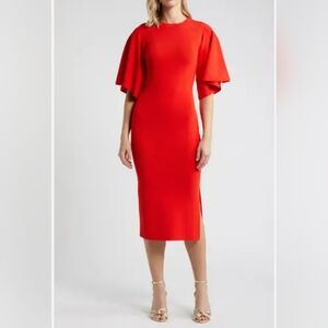 Ted Baker London Lounia Fluted Sleeve Body-Con Sweater Dress